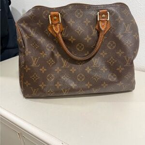 Louis Vuitton Brown Monogram Canvas Satchel with Vachetta Trim